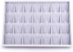 Oirlv 28 Region Ring Display Tray Stackable Jewelry Organizer Trays Leather Rings Storage Case