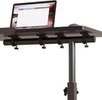 Over The Bed Table with Wheels Rolling Cart Tilting Sofa Laptop Stands Hospital Tray Medical Overbed Table (Black)