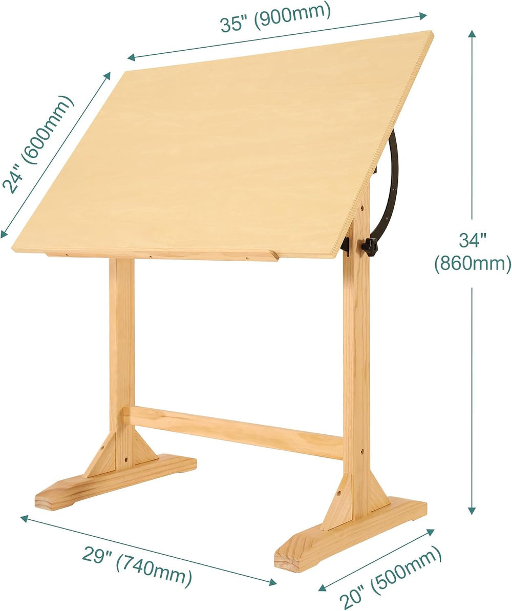 VISWIN Wood Drafting Table for Adults, 24'' x 35" Drawing Table ...