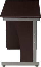 48" Computer Desk with Drawers, Home Office Desk with Storage, Heavy Duty and Water Resistant Study Table, Chocolate Brown