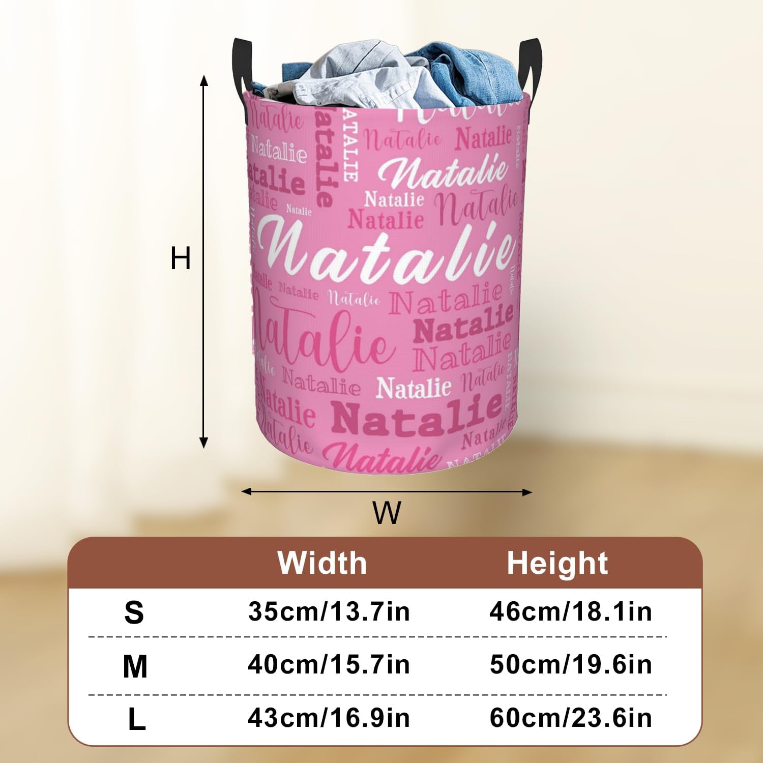Custom Name Laundry Hamper, Personalized Laundry Baskets with Name for Boys Girls Women Men, Customized Collapsible Dirty Clothes Hamper Easy Storage Gifts for Bedroom Bathroom Living Room