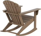 WestinTrends Dylan Outdoor Patio Poly Plastic Adirondack Rocking Chair, Weathered Wood