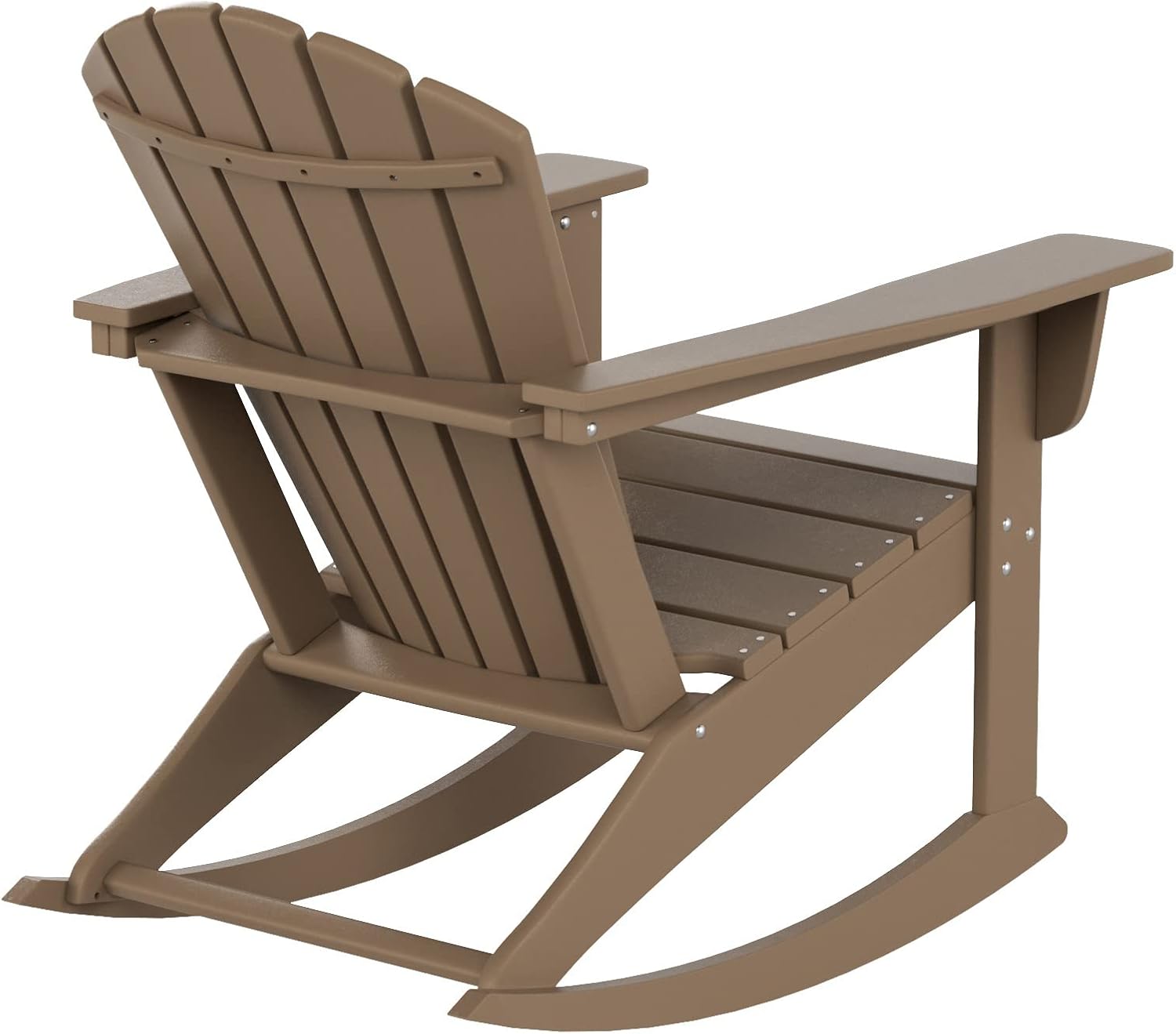 WestinTrends Dylan Outdoor Patio Poly Plastic Adirondack Rocking Chair, Weathered Wood