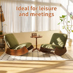 Comfortable Glider Rocking Chair, Upholstery Glider, Solid Wood Frame, Perfect for Multiple Settings Accent Reading (Green + Fabric)