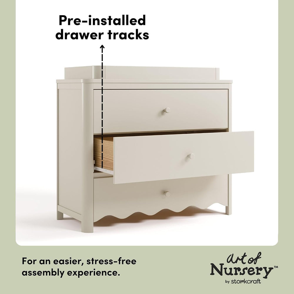 Storkcraft Casablanca 3 Drawer Chest with Changing Topper, Frosted Oat