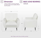 TYBOATLE Sofa Couch 61" Small Loveseat Couches for Living Room Leather Couch Mid Century Modern Tufted Mini Sofa Comfy Office 2 Seat Settee Love Seat for Small Spaces Bedroom (3, White)