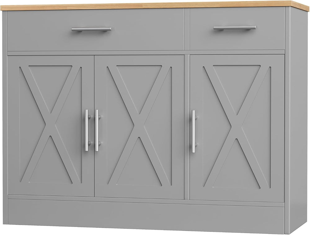 Shintenchi Modern Farmhouse Sideboard Buffet Cabinet with Storage with 3 Door...