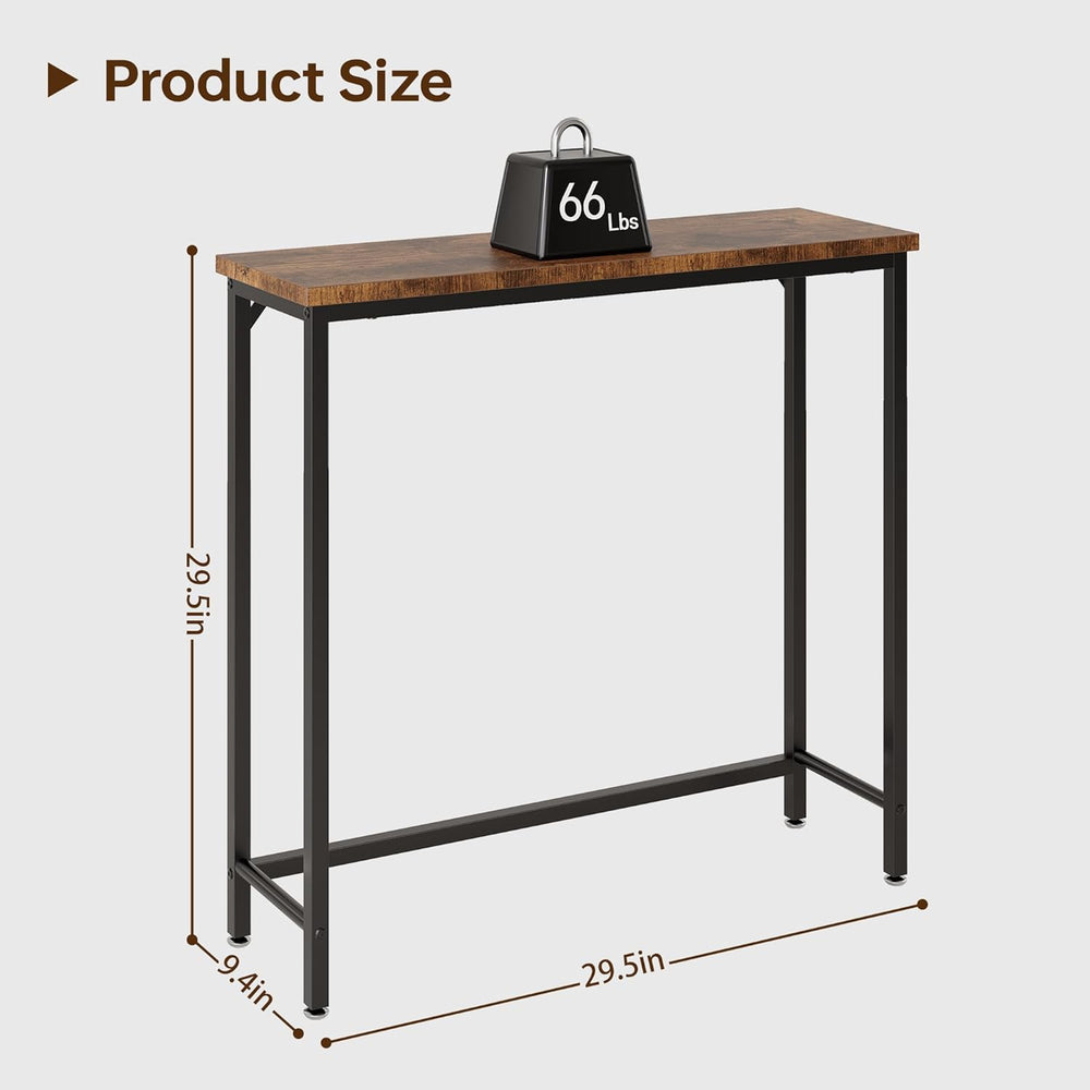 Narrow Entryway Console Table & Sofa Side Table - Industrial Hallway Tabl...