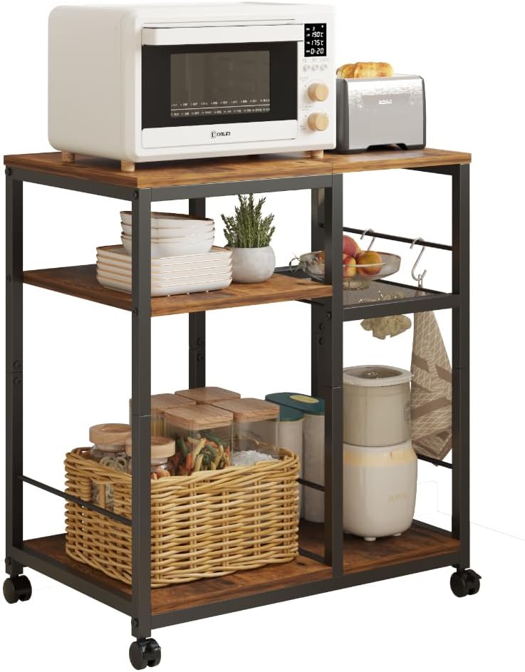 ZIWEI STAR Kitchen Microwave Cart, Microwave Stand, Small Kitchen cart, Baker...