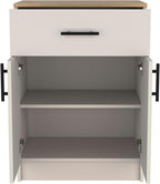Kitchen Pantry Organizer Cabinet, Wooden Cupboard Credenza Bufffet Cabinet with 1 Drawer,2 Interior Shelves & 2 Doors,Freestanding Kitchen Hutch for Dining Room,White+Oak