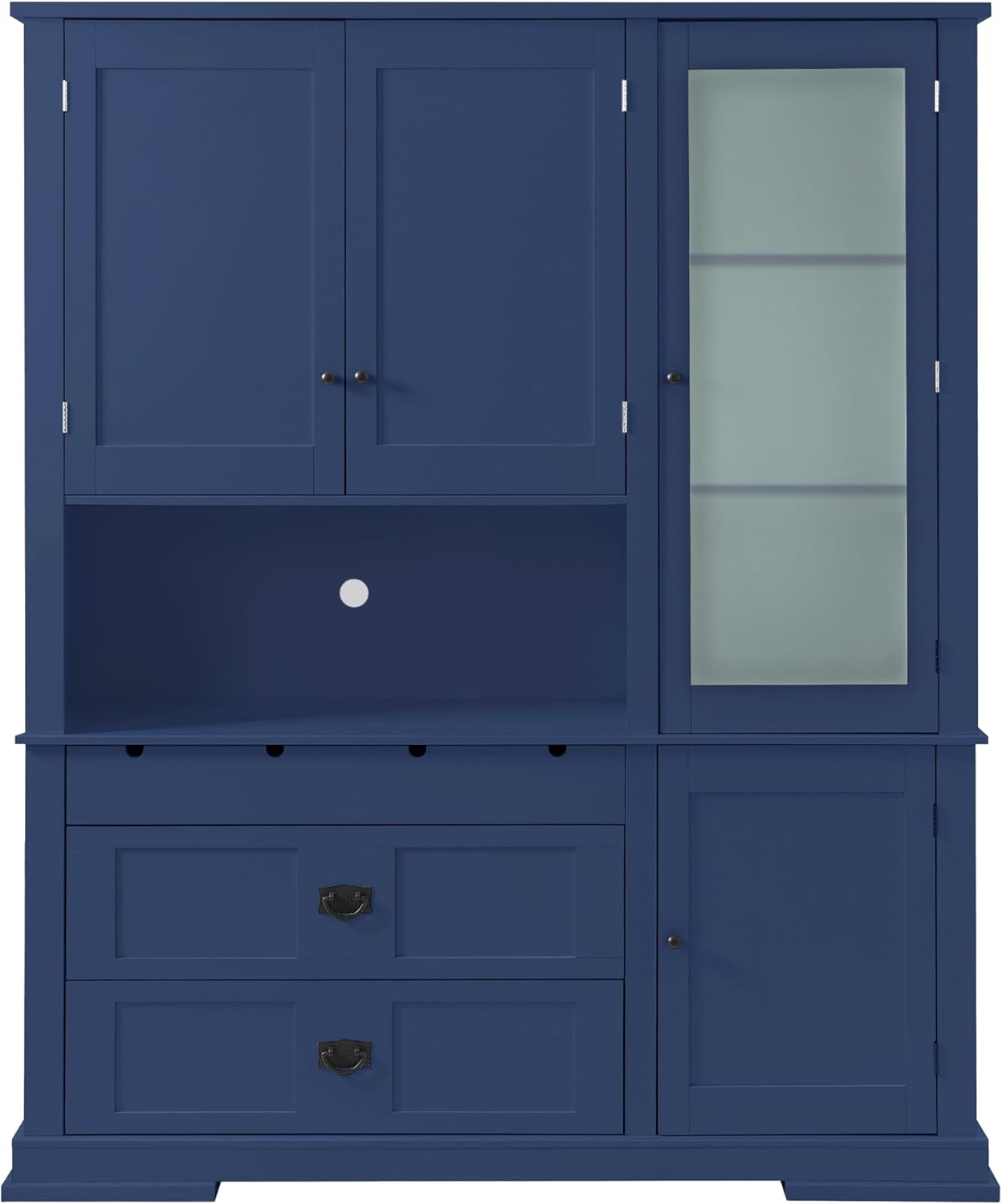 Freestanding Buffet with Hutch, Large Kitchen Pantry Storage Cabinet Cupboard with Drawers,Door Shelf and Adjustable Shelves,for Dining Room (Blue-DC)
