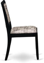 X02X2-2C6-30 4-pc Dining Room Table Set a Rectangular Kitchen Table and a wooden Bench and 2 Wire Brushed Black Polyester Stackable Chair, 39x120 Inch, Wire Brushed Black