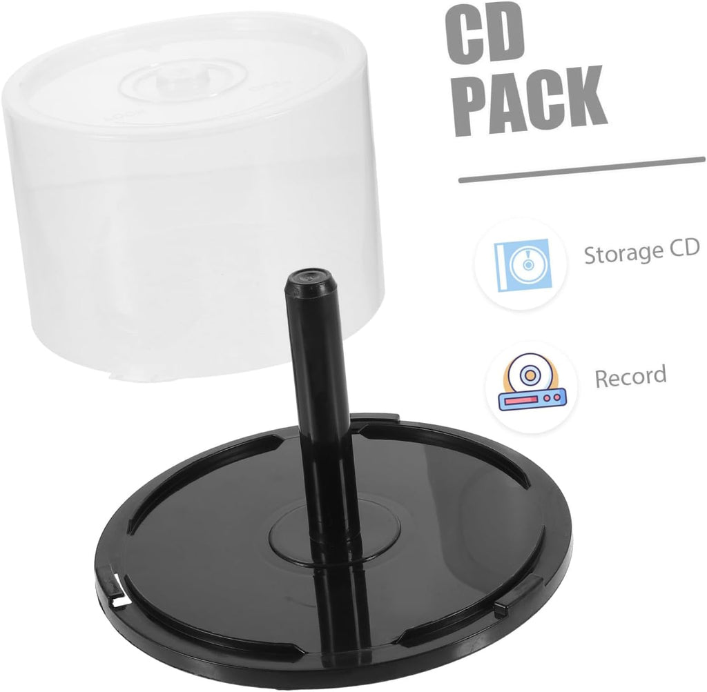 BESPORTBLE 2 Pcs Cd Storage Bucket Empty Dvd Storage Container Portable Cd Holder for Desktop or Bookshelf Protects Discs and Moisture 5.47 X 5.47 X 3.14 in