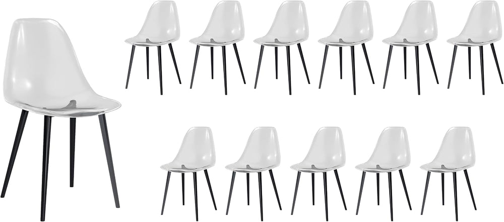 Baysitone Clear Dining Chairs Set of 12, Modern Kitchen Chairs with Transpare...