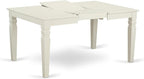 East West Furniture WEIP5-LWH-W 5 Piece Dining Set Includes a Rectangle Dining Table with Butterfly Leaf and 4 Kitchen Chairs, 42x60 Inch, Linen White