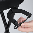 Folding Guitar Stool Chair with Padded Seat, Ergonomic Backrest & Built-in Stand - Heavy Duty Portable Seat for Acoustic, Electric, Bass Guitar Practice & Performance Black