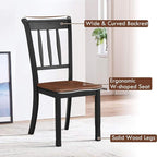 Giantex Wood Dining Chairs Set of 2, Armless Kitchen Chairs w/Solid Rubber Wood Frame, Easy to Assemble Dining Side Chair, Farmhouse Dining Room Chairs