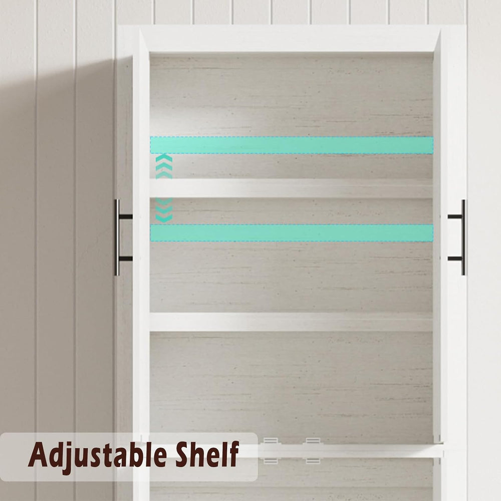 70.45'' Multi-Use Farmhouse Pantry: Kitchen Pantry Cabinet with 4-Doo...