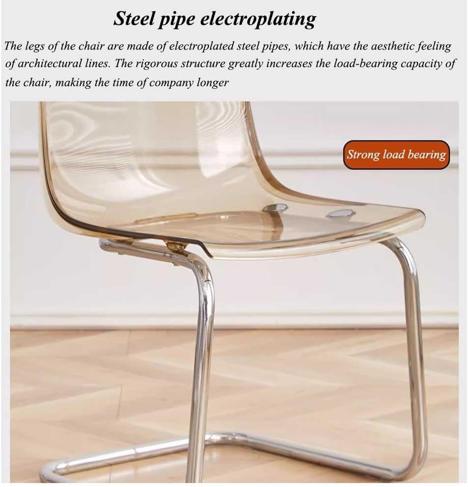 Etlegor Clear Acrylic Dining Chairs, Modern Kitchen Chairs with Chrome Base, ...