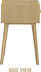 NTC Lux Solid Wood Nightstand, Mid Century Modern Side Table Bedroom, Bedside Furniture, Night Stand, End Table, Easy Assembly - Sand