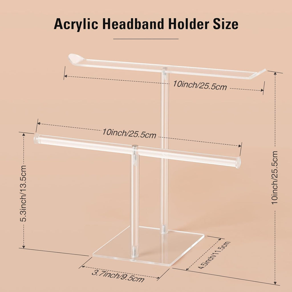 Headband Holder Scrunchie Holders Acrylic, Clear Hair Ties Stand Organizer, Headband Display Stand, Scrunchie Storage Organizers, Hair Accessories Organizer for Women and Girls