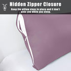 Body Cooling Pillow Cases Cover, Bamboo Rayon Body Pillowcases with Zipper Closure, Cool & Breathable Pillow Case for Hot Sleepers and Night Sweats, 20x54 inches, Greish Purple