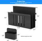 MAXECHO Desk Side Storage, Under Desk Laptop Mount, Table Side Hanging File Organizer, No Drill Clamp On Cable Management Tray, Laptop Holder with Magnetic Pen Holder for Office and Home, Load 22 Lbs