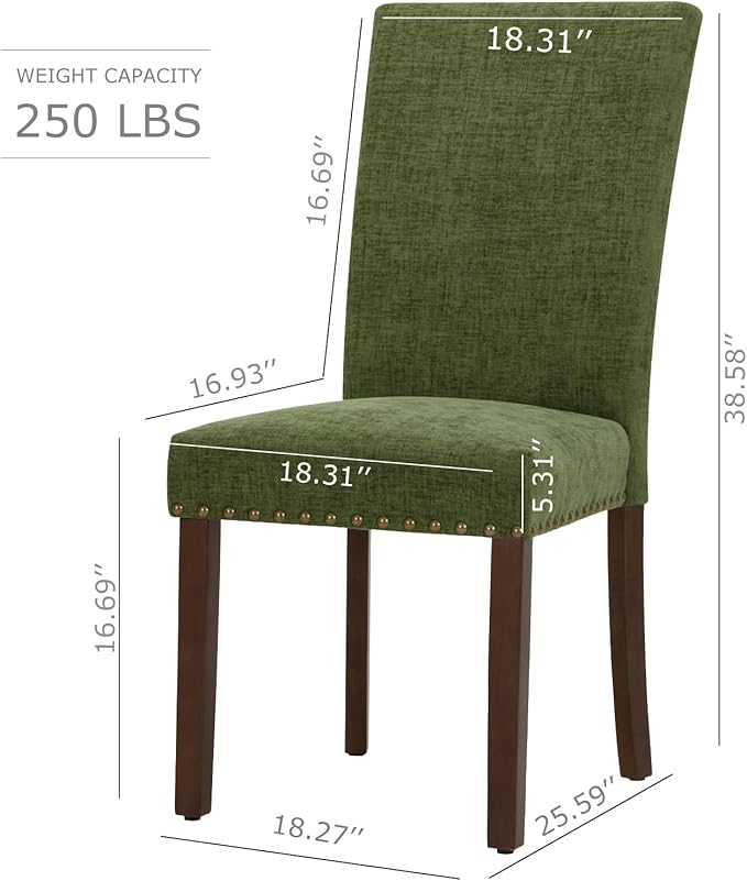 COLAMY Upholstered Parsons Dining Chairs Set of 4, Fabric Dining Room Kitchen...