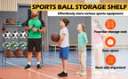 Ball Storage - Basketball Cart With Wheels Garage Volleyball Storage Sport Equipment Holder Organizer For Indoor Outdoor,Metal Storage Rack For Playgroup,Gym And School