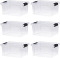 Superio Storage Bins with Lids- 6 Pack, 6.6 Qt Clear Boxes for Organizing, Stackable Plastic Containers- BPA Free, Non-Toxic, Odor Free, Organizer for Home, Office, Dorm