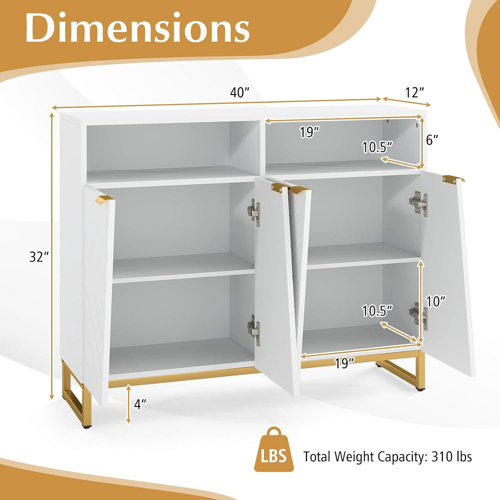 Giantex Buffet Cabinet with Storage, 40" Large Kitchen Sideboard with 4 ...