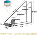 Coffee Syrup Rack for Coffee Bar Accessories, Fits with Torani and Monin Syrup, Coffee Bar Organizer Holds 4 Bottles 2 Pack