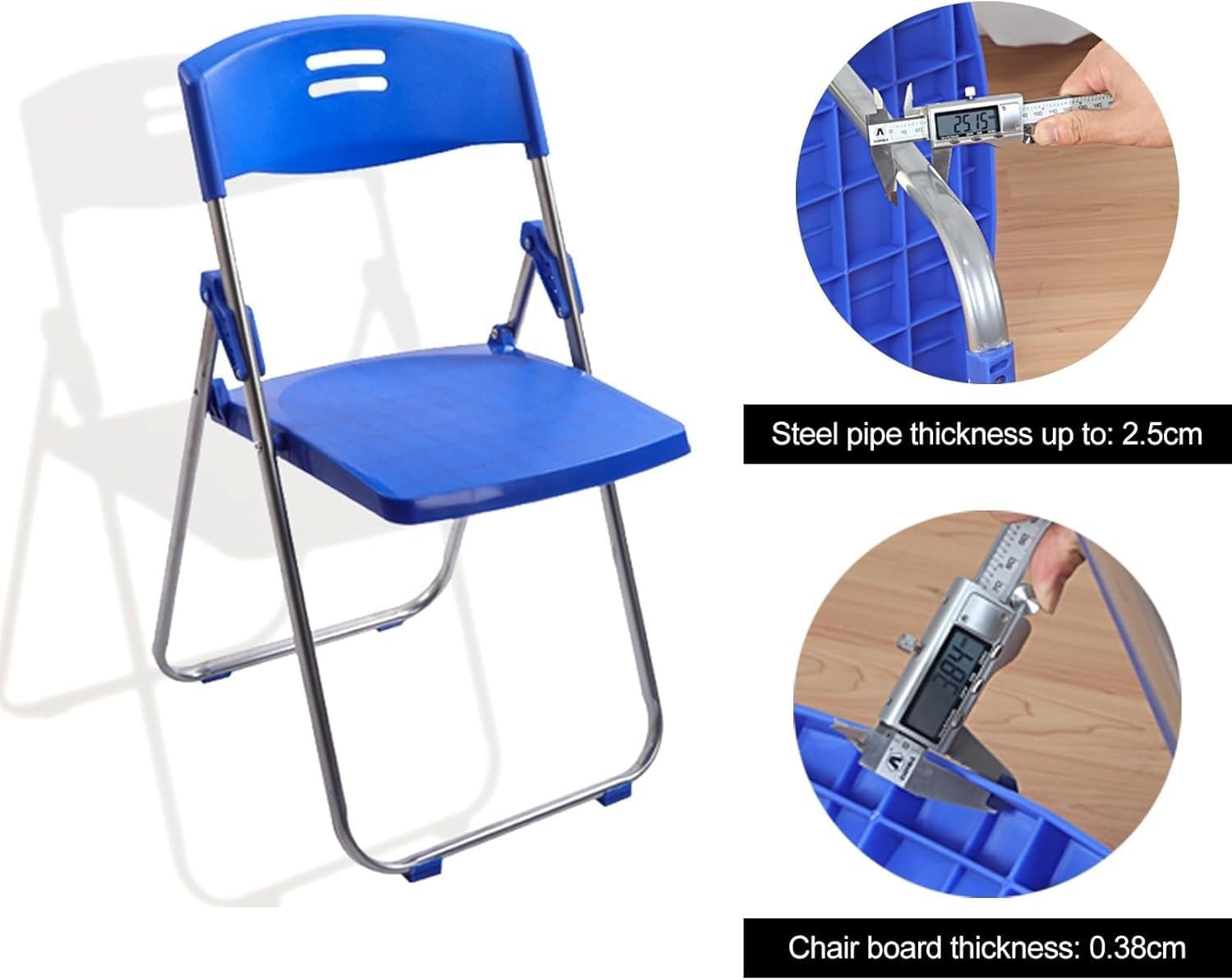 6 Pack Plastic Folding Chairs, Indoor Outdoor Portable Stackable Commercial Seat Capacity for Events Office(Black)