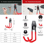 3-H Heavy Duty Garage Hooks [10 Pack] - 3-Round Welding Tech Holds 22lbs More - Thickened Steel Wall Mount for Ladders, Tools & Storage - Rustproof Utility Hardware