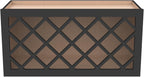 Solid Wood Mocha Wine Bottle Rack Wall Cabinet with Lattice Panels, Wine Storage for Bar, Pantry, Cellar & Basement - 30'W 12'D 18'H (Charcoal Black)