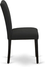 East West Furniture X627AB624-7 7 Piece Dining Room Furniture Set Consist of a Rectangle Dining Table with X-Legs and 6 Black Color Linen Fabric Upholstered Chairs, 40x72 Inch, Multi-Color