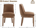 HNY Modern Dining Chairs Set of 4 with Comfortable Back Support, Farmhouse Soft Velvet Upholstered Kitchen Dining Room Chairs with Solid Wood Legs, Armless Accent Side Chairs for Living Room, Khaki