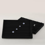 Ring Display Tray, Velvet Jewelry Trays,Premium Ring Organizer,Luxury Stud Earring Organizer,Black Jewlery Organizer