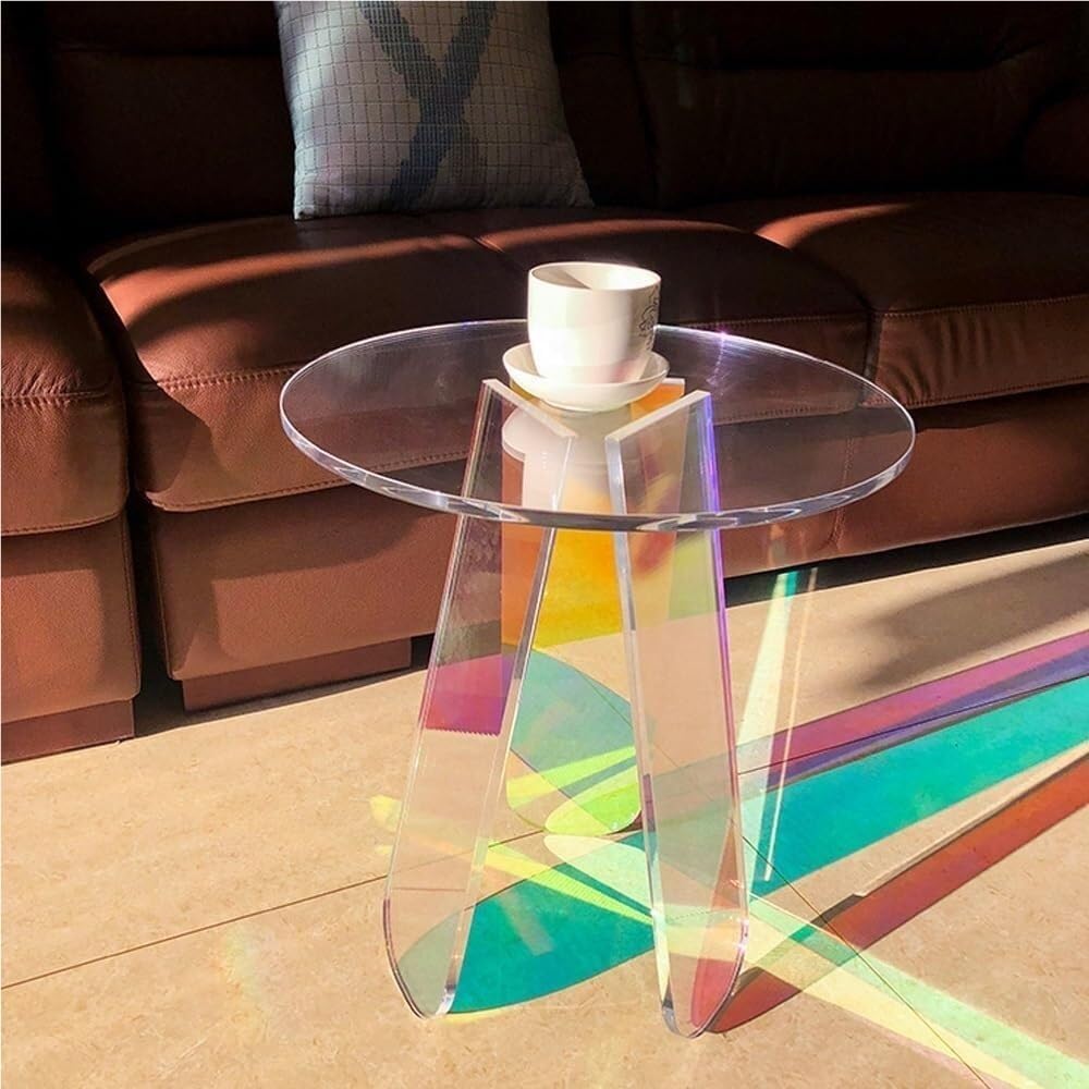 Acrylic End Table, Colorful Coffee Table, Modern Nightstand for Living Room, ...