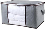 Comforter Storage Bags - Extra Large Clothes Bins, Foldable Organizer with Clear Window, Reinforced Handles, Durable Material | ClosetStorage for Bedding, Blankets, Quilts, Seasonal Garments, Home Ac