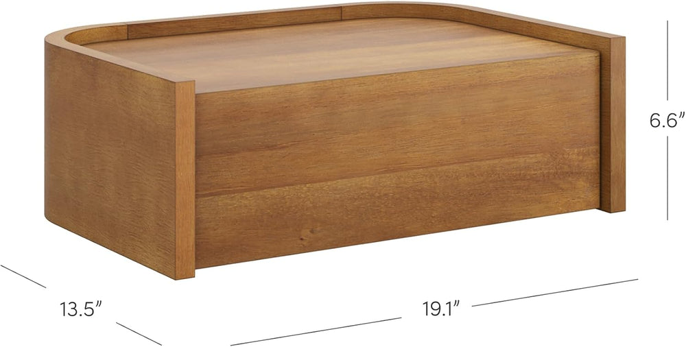 Nathan James Tyla Wall Mounted Bedside Table, Floating 1-Drawer Nightstand wi...