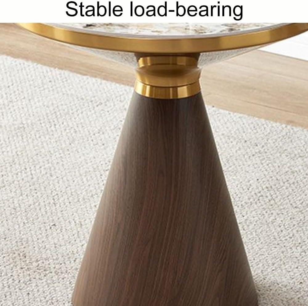 Carbon Steel Paint Side Table, Modern End Table with Rock Slab, Round Coffee ...