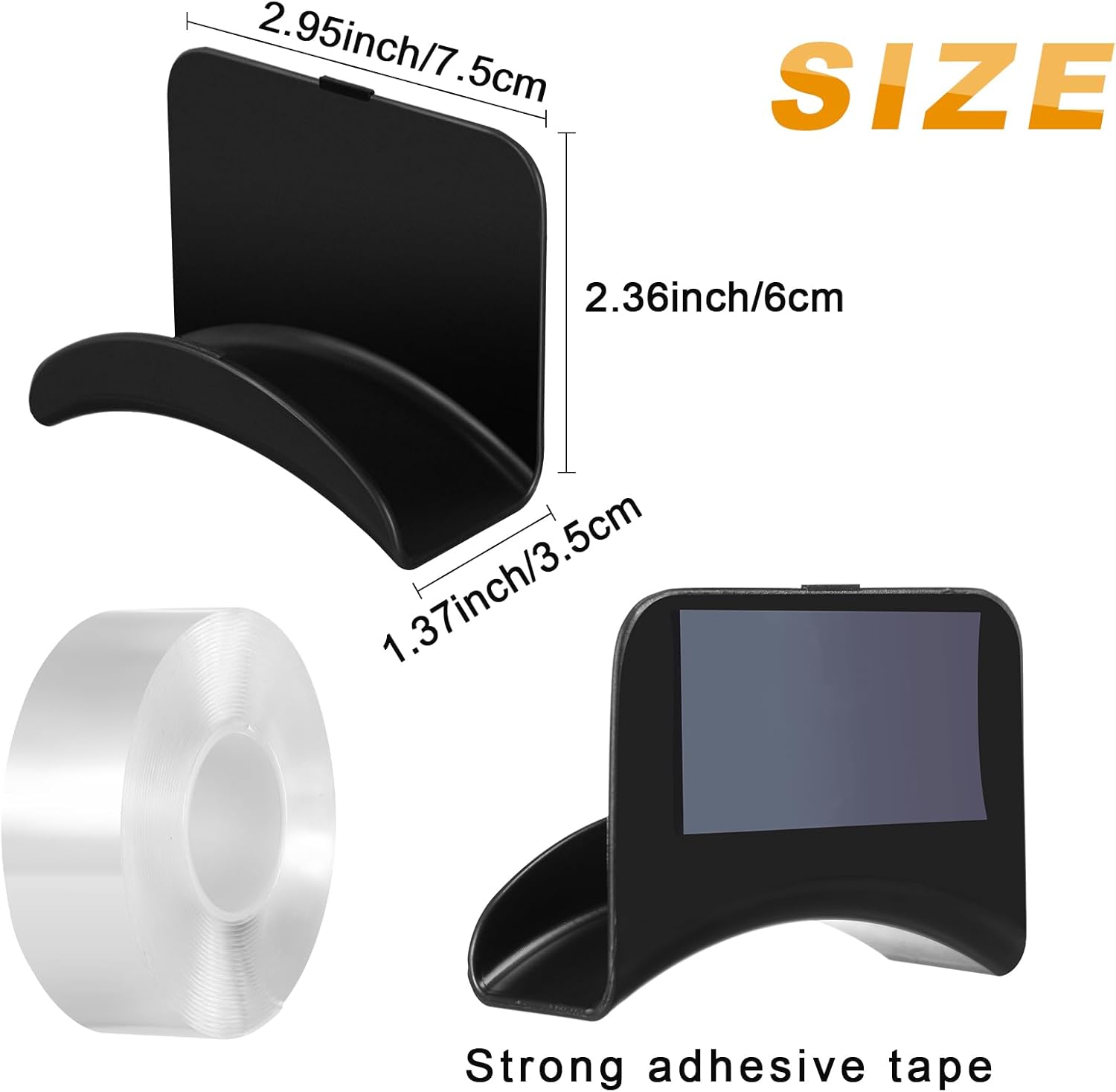 Headphone Wall Hangers Adhesive Gaming Headset Holder Hooks for Wall Mount Strong Universal Stand Hooks for Most Headphone Controller, Hat, Baseball Caps, Door, Closet(Black,24 Pcs)