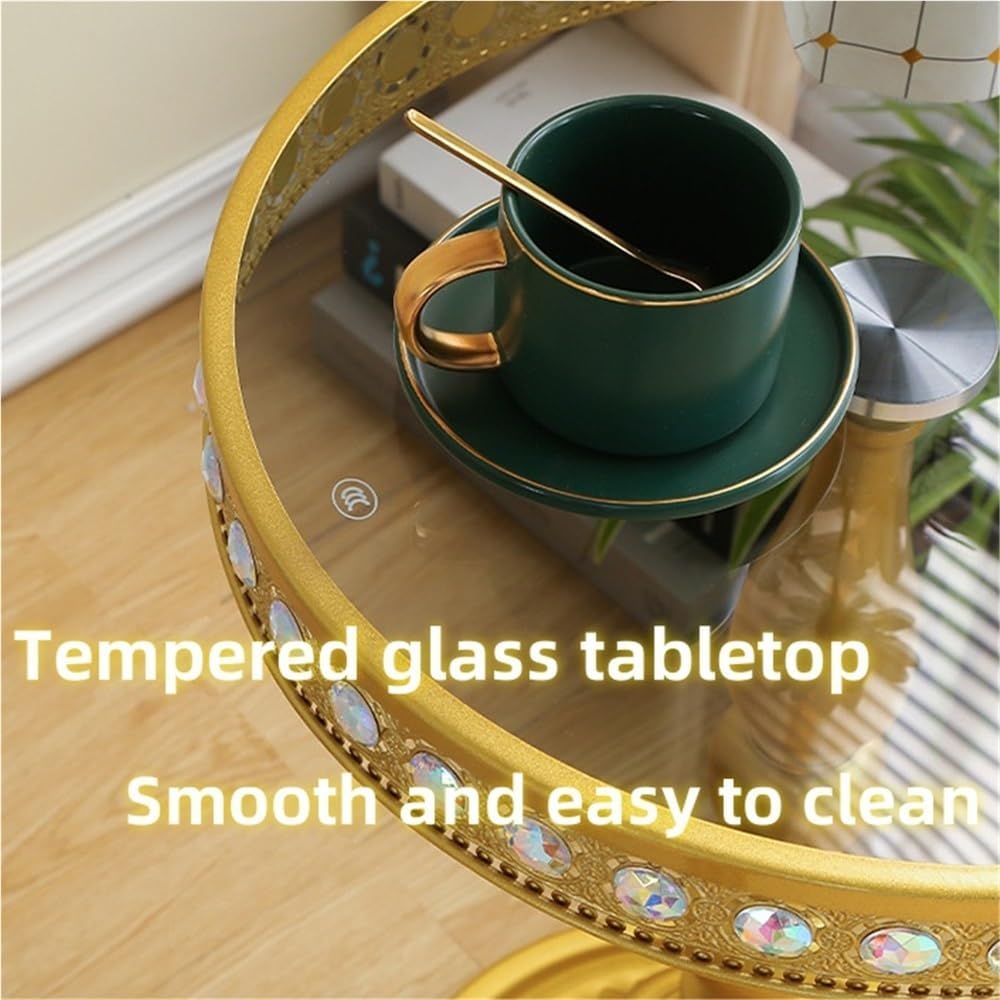 Black Round Side Table, Modern Metal Pedestal Drink Table, Metal Small End Ta...