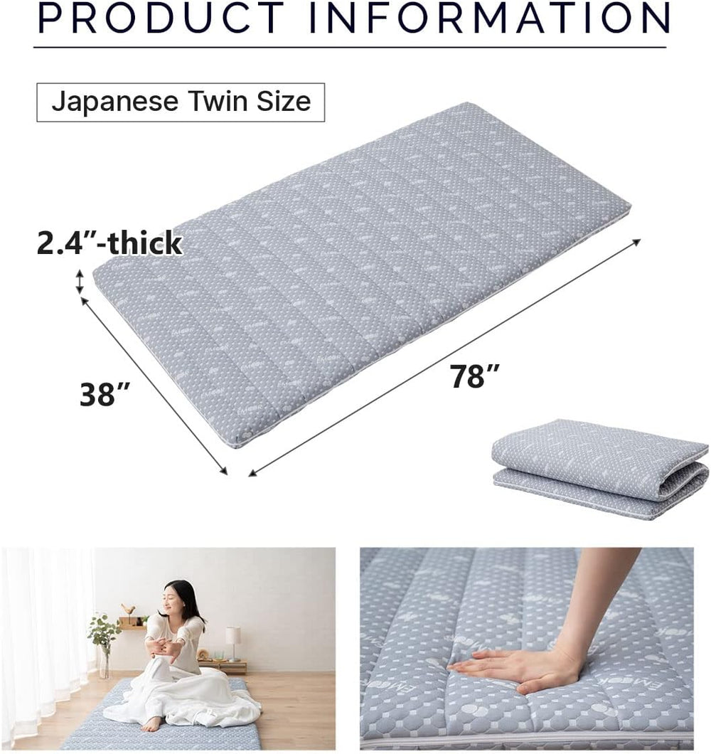 EMOOR Foldable Hybrid Futon Mattress, High-Resilience Urethane Foam 150N with...