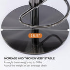Black Titanium Stainless Steel Bar Stools,Grade Modern Leather Bar Chair with Backrest,Swivel Adjustable Height for Kitchen Counter and Dining Room (Brown Leather-2pcs)