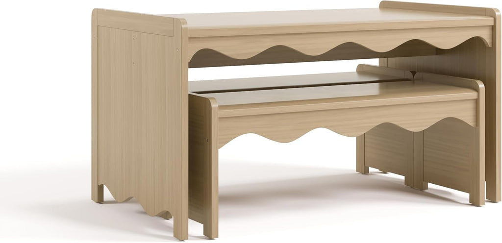 Storkcraft Casablanca Montessori Indoor Kids Table & Bench Set – Premium Kids Activity Table and Bench Set, Toddler Furniture for Crafts and Snack Time, Durable & Easy-to-Clean Surface (Driftwood)