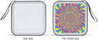 40-Disc CD/DVD Organizer Wallet Red Blue Yellow Spiral Tie Dye Rainbow, Heavy-Duty Hard Plastic Binder, Portable Storage Case with Carry Strap for Car
