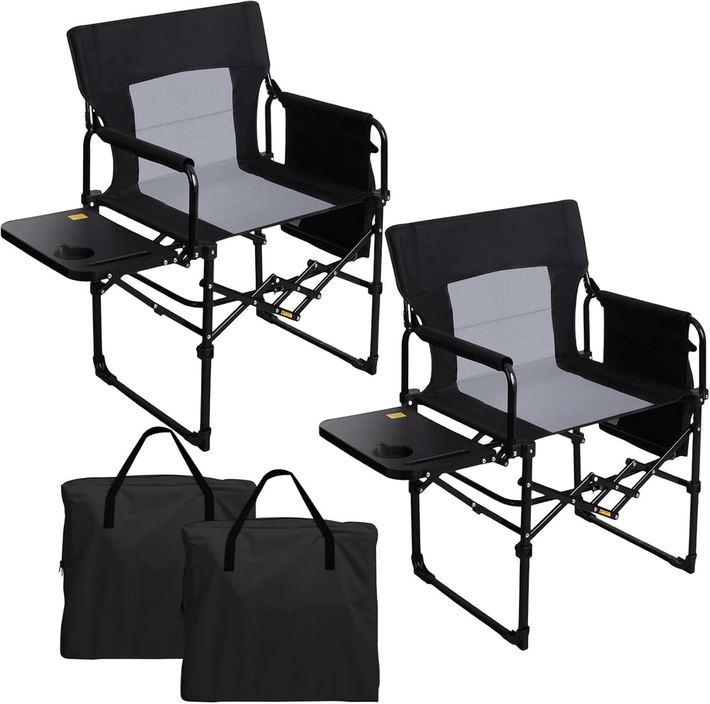 Romswi 2 Pack Folding Director Chair for Outdoor, Heavy Duty Camping Chair wi...