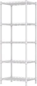 REGILLER 5-Wire Shelving Metal Storage Rack Adjustable Shelves,Standing Storage Shelf Units for Laundry Bathroom Kitchen Pantry Closet(White,11.8" D x 16.6" W x 53.5" H)